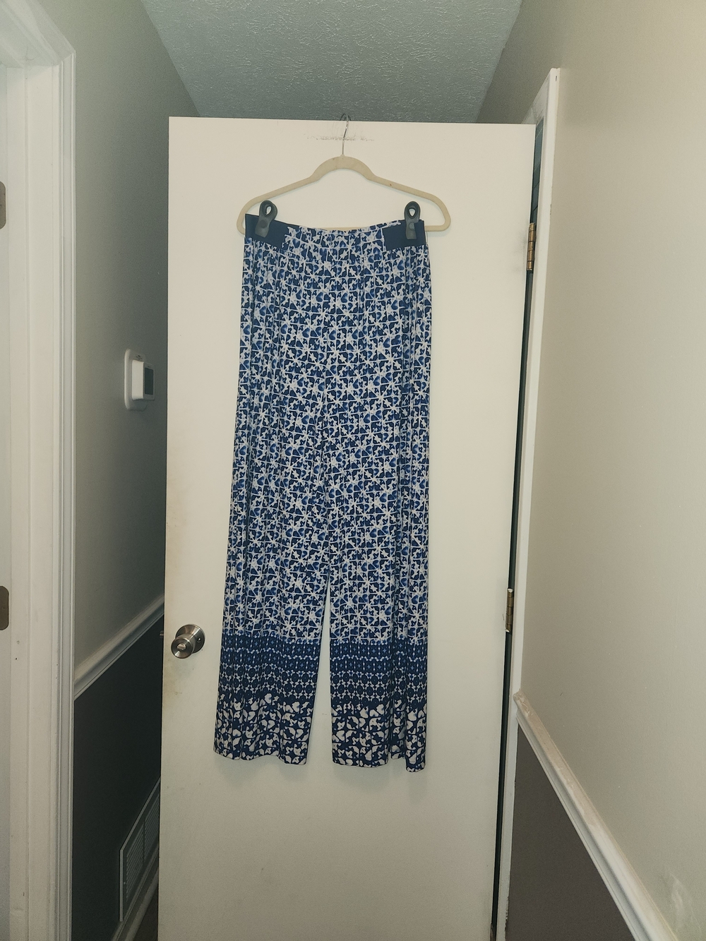 Ruby Rd. Navy and White Floral Wide-Leg Pants XL
